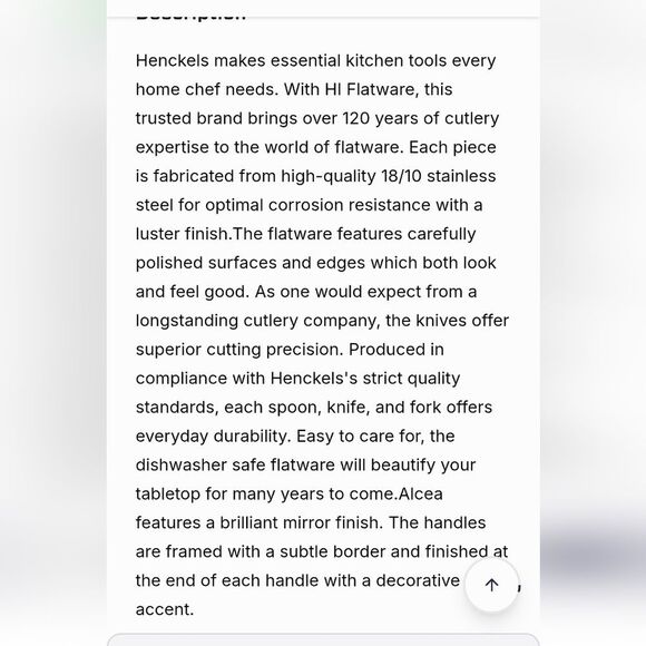 Henckels Alcea 18/10 Stainless Steel Forged 20-PC Service Of 4 Flatware Set - Picture 5 of 6